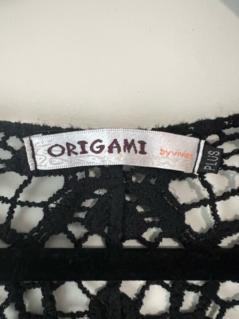 Black Crochet Tie-Front Top by ORIGAMI - Picture 2 of 10